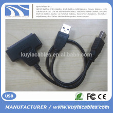 Sata de alta velocidad al convertidor del USB Cable USB 2.0 al conectador del sata 15 + 7 pernos para el disco duro 2.5 &quot;